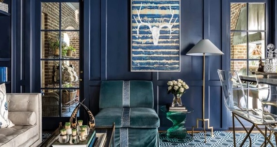 kombinasi warna cat biru gelap