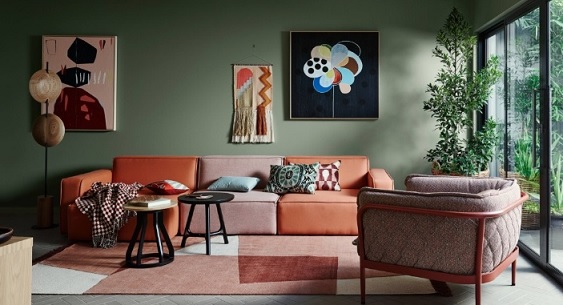 perpaduan warna hijau dengan orange