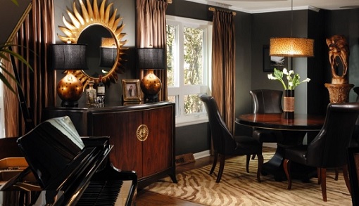 perpaduan warna hitam dengan cokelat